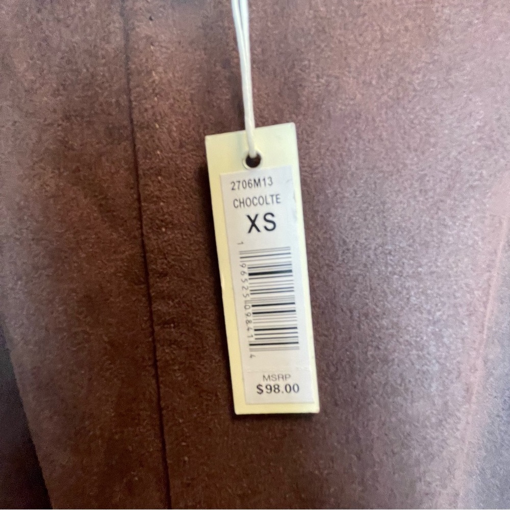 NWT! Max Studio Long Skirt Suede-like Finish Chocolate Brown Women’s Size XS - Picture 4 of 4
